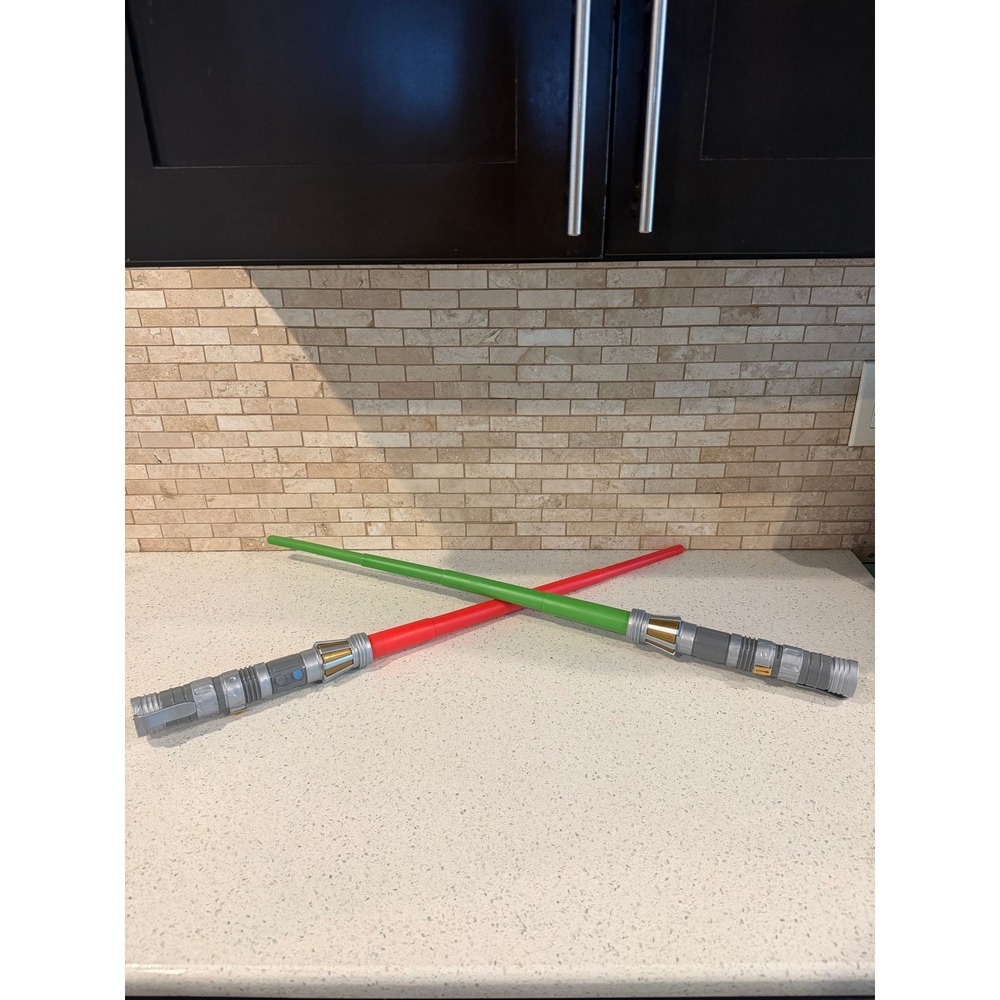 Star Wars Lightsaber Forge Luke Green Darth Vader Red Toy Lot 2pc